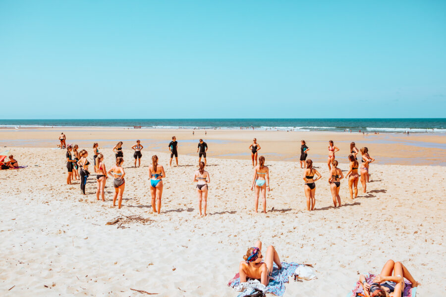 A Day in the Life of... Our Moliets Surf & Yoga Camp - Surf Lesson Warm Up