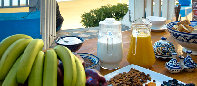  Star Surf Camps Morocco Food Breakfast Table 645 x 281 
