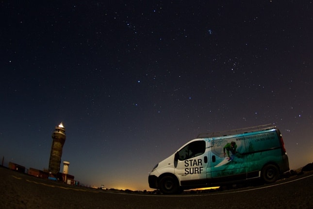 Surf Camp Surfing Holiday Fuerteventura Spain Van Sunset Lighthouse Activity 645 x 430 Optimized